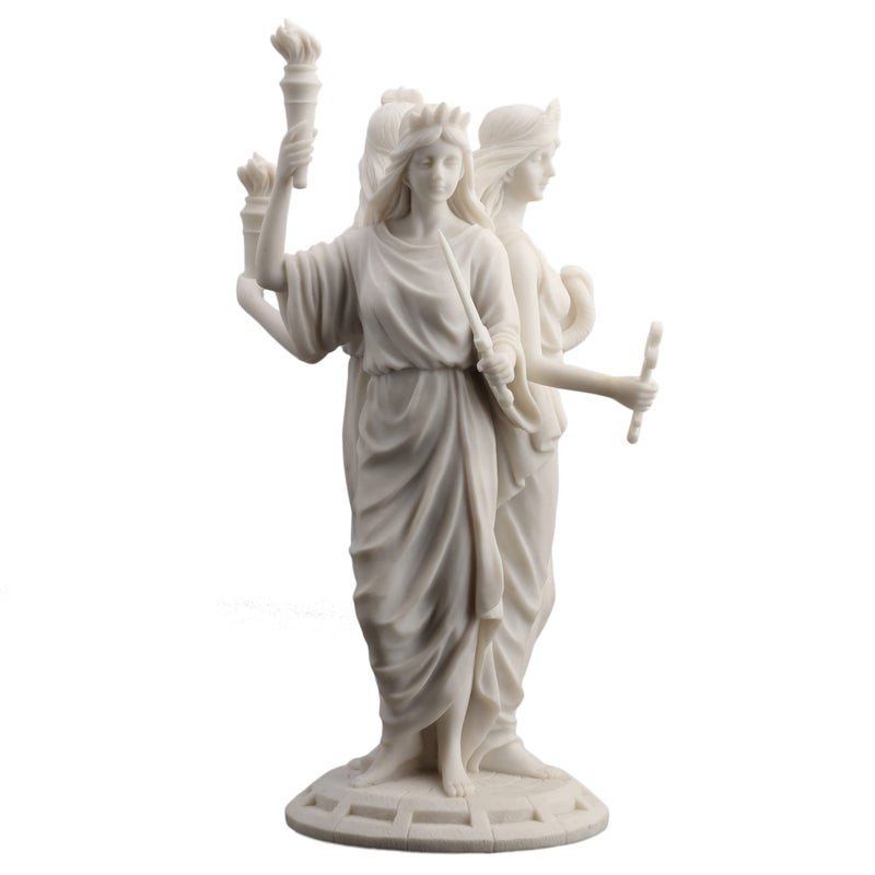 Unicorn Studio Veronese Design 11 3/4 Inch Greek Triple Moon Goddess Hecate Resin Statue Marble Finish - Image 1
